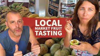 Local exotic fruit tasting from the market in Playa del Carmen (Riviera Maya, Mexico)