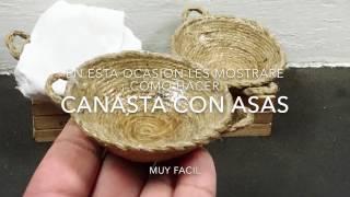 Cestos con asas miniatura . Canastas con asas miniatura muy facil