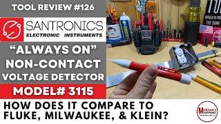 Santronics ALWAYS ON Non-Contact Voltage Detector - How it compares to Fluke, Milwaukee, & Klein