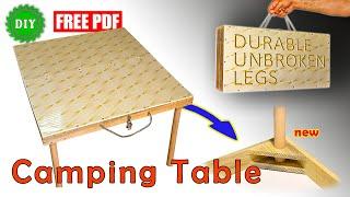 DIY: Lightweight and Portable Foldable Wooden Camping Table | Free PDF Plan!