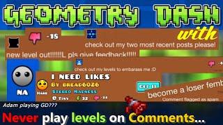 Terraria Youtuber Plays Geometry Dash, with these terrible levels advertised on comments section