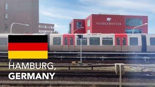 S1 train  from Hamburg airport to the Central Station (Hauptbahnhof) in Germany 