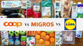 COOP vs MIGROS vs LIDL (we bought the same food in each) + Our monthly grocery bill in Switzerland