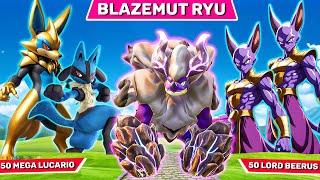 50 EVOLVED LEGENDARY LUCARIO & 50 LORD BEERUS VS BLAZAMUT RYU POKEMONS PALWORLD