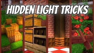 How to HIDE LIGHT SOURCES in Minecraft - 50 Tips for INSIDE & OUTSIDE