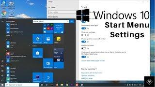 Windows 10 Start Menu Settings