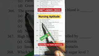 Nursing Aptitude Questions 2024।। #bscnursing #aiims #nursing_aptitude #kgmubscnursing #cnet #viral