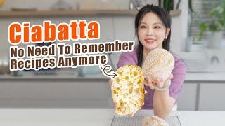 Homemade Ciabatta No need to remember recipes 懒人版恰巴塔，不用记配方版！