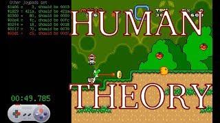 Super Mario World - 0 Exit Human Theory in 50 seconds