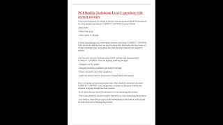 PCI Quality Technician Level 1 questions with correct answers
