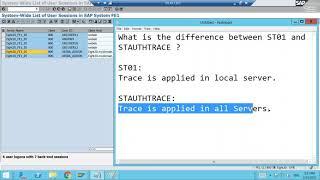 SAP Security FAQ5 | What is the difference between ST01 and STAUTHTRACE T-codes? | SAP Trace