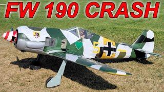 FW 190 CRASH! GIANT RC Airplane Crash #crash