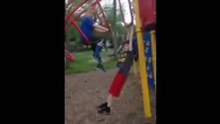 Kid Accidentally Pulls Boys Pants Down At Park