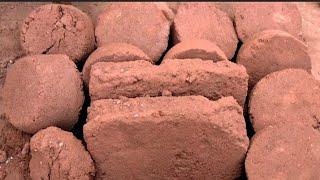 New Pure Dark rich Red dirt️ dry floor water  pool crumble dipping satisfying ASMR sounds 