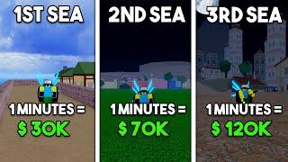 BEST Way To Grind Money In Each Sea In Blox Fruits! ( Easy Method)