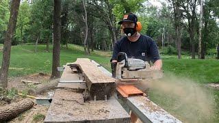 Sliced Right Through this Spalted Maple Log with my Chainsaw!