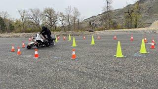 The tricks to riding the "Big O" advanced motorcycle training pattern