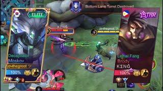 TOP GLOBAL MOSKOV VS BRODY LETHAL FANG NEW SKIN! THIS IS HOW YOU COUNTER THIS META HERO! MLBB