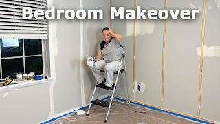 DIY Bedroom Makeover on a Budget / Accent Pattern Wall / Small Bedroom Ideas