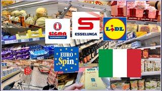  COMPILATION Grocery Shopping in Italy at Esselunga Eurospin Lidl and Sigma with Prices