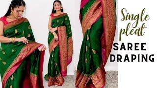 Single pleat saree hacks for beginners | Banarasi saree draping for beginners