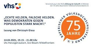 75 Jahre bvv: Echte Helden, falsche Helden – Christoph Giesa | vhs Herzogenaurach