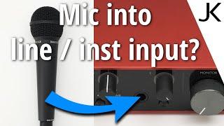 What happens when you plug a mic into a line or instrument input?