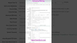 Company Setting, OpenTimeClock.com #timeclock #timetracking #attendance #employees #payroll #hours