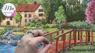 The Making of Thread Painting Landscape  The Garden Timelapse Hand Embroidery