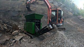 Testing a mini rock crusher