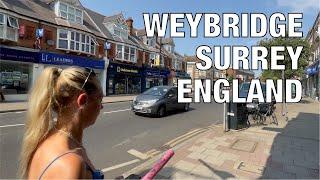 Weybridge Town Centre Street View, Surrey, UK, England  4K HDR