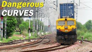 Dangerous Curves | Diesel Trains curving at Full Speed | Indian Railways