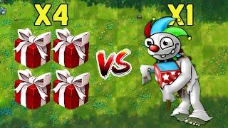 4 Fusion Plants Box Vs 1 King Jack in the box - Who Will Win? PVZ 1 Fusion Challenge