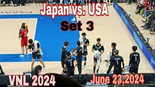 Japan  vs. USA  | Set 3 | VNL 2024 | Pasay City, Philippines
