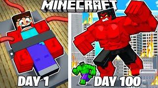 I Survived 100 Days as an EVIL HULK in Minecraft!