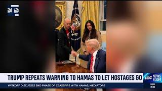 Trump repeats warning to Hamas after meeting freed hostages