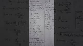 # short Physics formulas Projectile motion for NEET