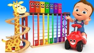 Giraffe Tumbledown Ladder Wooden Toy Set - Learn Colors for Kids Children with Color Toys Education