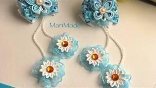 Kanzashi Butterly Hair Boobles DIY Канзаши Бантики Резинки Бабочки МК