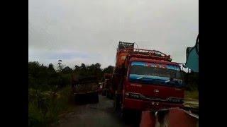 transport heavy equipment at the bad quality road