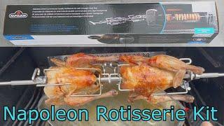 NAPOLEON Commercial ROTISSERIE Spit Rod Kit// UNBOXING, TRY OUT with corn-fed Chicken