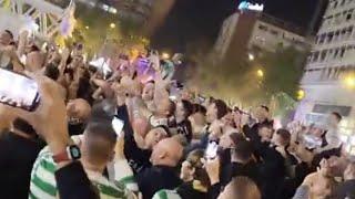 Amazing Scenes Celtic Fans Leaving Bernabau vs Real Madrid / Bella Ciao