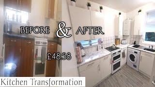 KITCHEN MAKEOVER UK £48.58 | DIY | BEFORE AND AFTER | ON A BUDGET