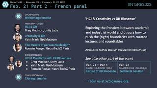 XR Biosense 2022 — Day 1 — Part 2 French Pitch (in french)