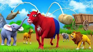 Magical Spider Cow Helps Wild & Farm Animals | Epic Cow Adventures