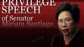 Livestream: Privilege Speech of Sen. Miriam Defensor Santiago