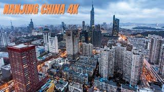 Nanjing City Downtown by Drone 4k - Nanjing China Drone Shots