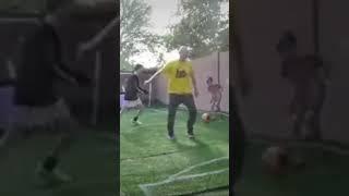 Son nutmegs father #soccer #footskills ￼