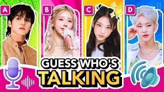 GUESS THE KPOP IDOL BY VOICE  | GUESS WHO'S TALKING | KPOP GAMES 2023 | KPOP QUIZ TRIVIA