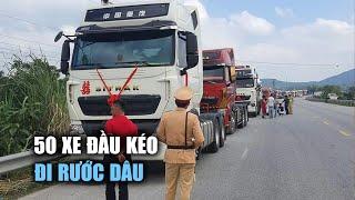 Đoàn 50 xe đầu kéo rước dâu bị CSGT nhắc nhở